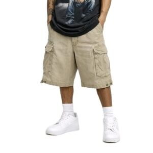 VTG Abercrombie & Fitch Cargo Shorts Mens 33 Khaki Y2K Baggy Utility Pockets